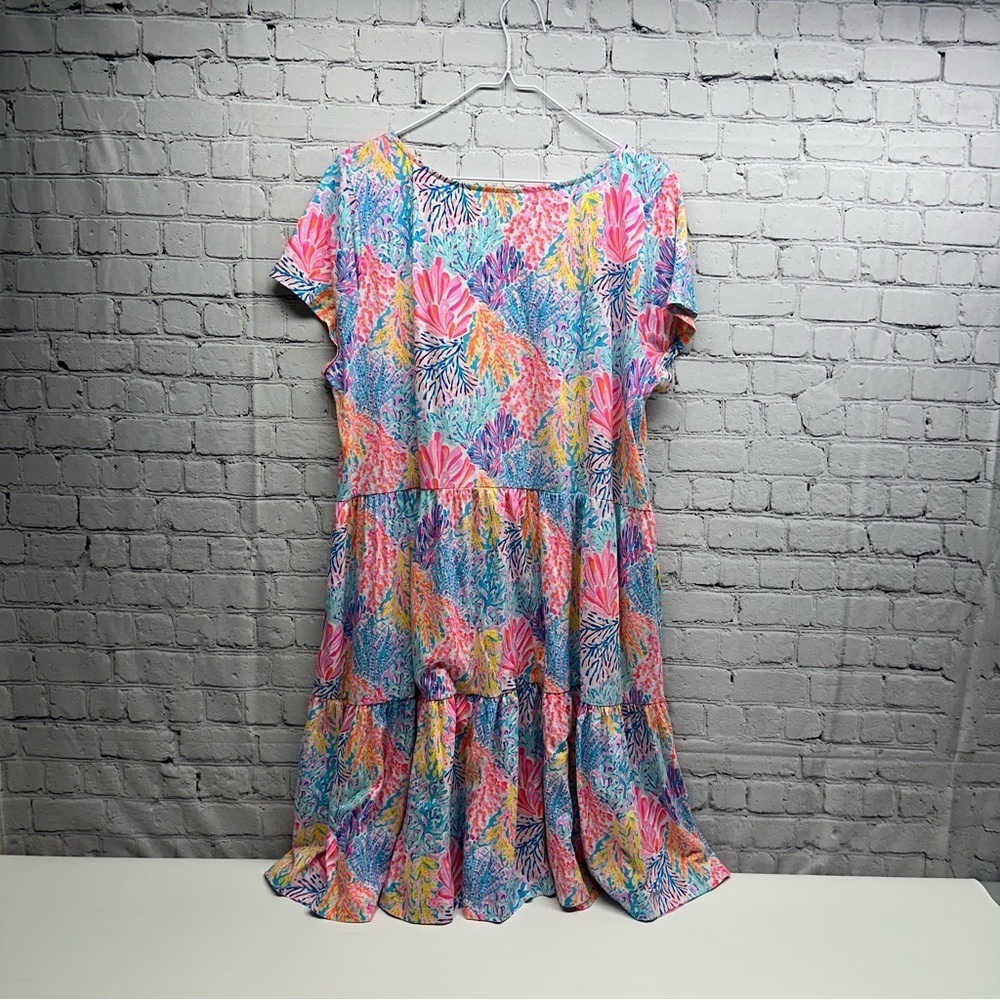 Lilly Pulitzer Sugar Pastel Floral Cotton shirt Dress size XXL - Picture 2 of 5
